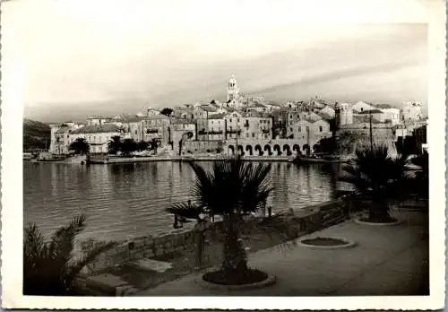 47617 - Kroatien - Korcula , Panorama , Promenade , Palme - gelaufen