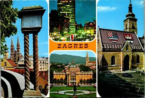 47626 - Kroatien - Zagreb , Mehrbildkarte - gelaufen 1977
