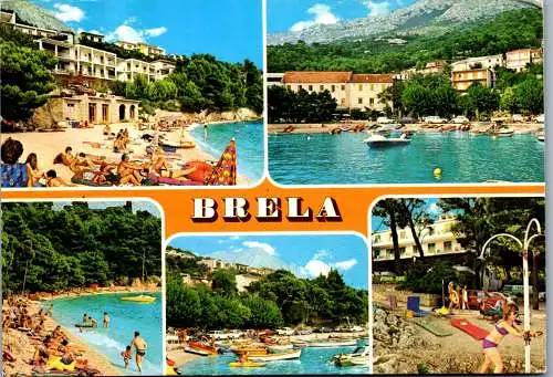 47641 - Kroatien - Brela , Strand , Mehrbildkarte - gelaufen 1980