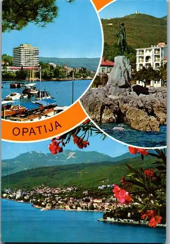 47666 - Kroatien - Opatija , Panorama , Mehrbildkarte - gelaufen 1982