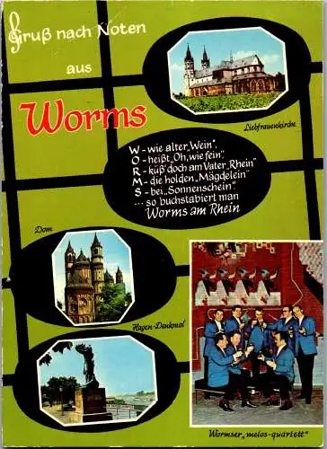 47695 - Deutschland - Worms , Liebfrauenkirche , Dom , Hagen Denkmal , Melos Quartett - gelaufen 1977