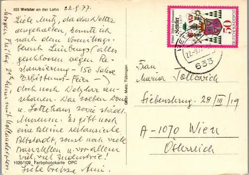 47701 - Deutschland - Wetzlar a. d. Lahn , Panorama - gelaufen 1977