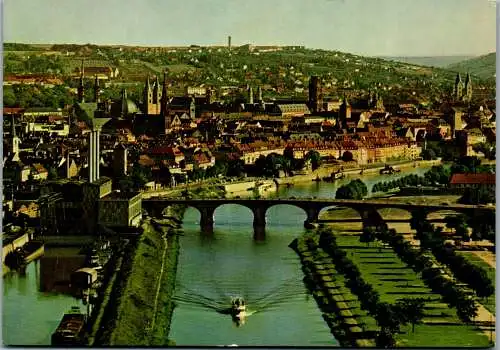 47740 - Deutschland - Würzburg , am Main , Panorama - gelaufen 1980