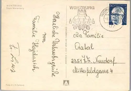 47741 - Deutschland - Würzburg , Feste Marienberg - gelaufen 1972