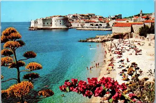 47752 - Kroatien - Dubrovnik , Strand , Panorama - gelaufen 1982