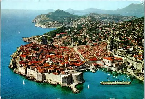 47757 - Kroatien - Dubrovnik , Panorama Altstadt - gelaufen