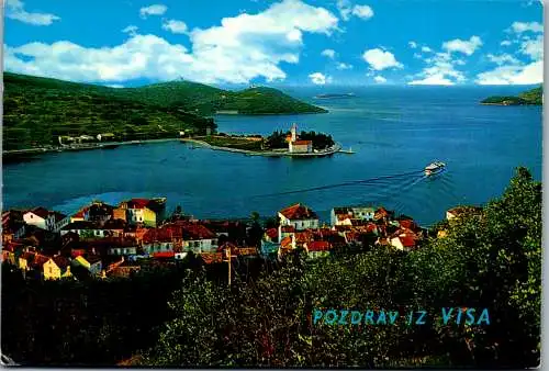 47765 - Kroatien - Vis , Pozdrav iz Visa , Panorama - gelaufen 1971