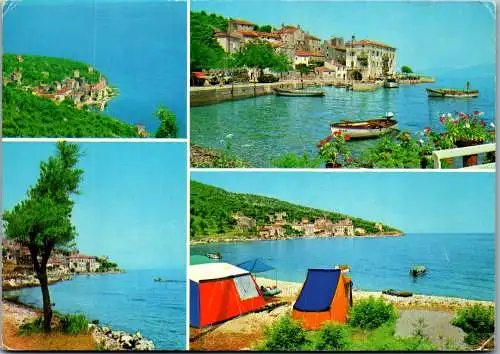 47771 - Kroatien - Valun , Cres , Mehrbildkarte , Camping - gelaufen 1977