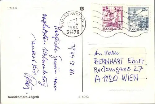 47776 - Kroatien - Umag , Mehrbildkarte - gelaufen 1984
