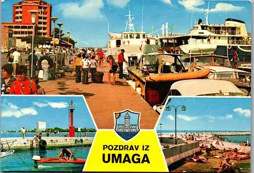 47790 - Kroatien - Umag , Pozdrav iz Umaga , Promenade , Mehrbildkarte - gelaufen