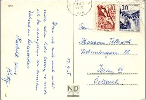 47801 - Kroatien - Rab , Panorama - gelaufen 1963