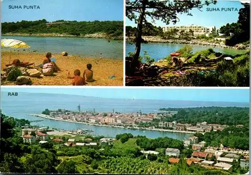 47808 - Kroatien - Rab , Suha Punta , Mehrbildkarte - gelaufen 1982