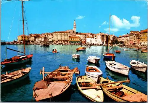 47830 - Kroatien - Rovinj , Boot , Panorama - gelaufen