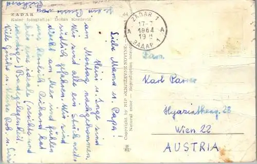 47833 - Kroatien - Zadar , Ansicht , l. beschädigt - gelaufen 1964