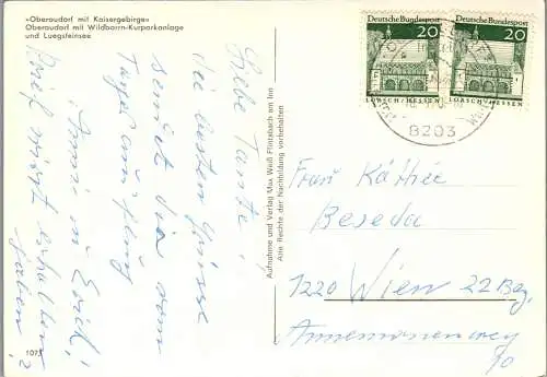 47846 - Deutschland - Oberaudorf , am Inn , Kaisergebirge , Wildbarrn Kurparkanlage und Luegsteinsee - gelaufen 1970