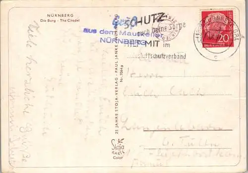 47854 - Deutschland - Nürnberg , Die Burg - gelaufen 1957