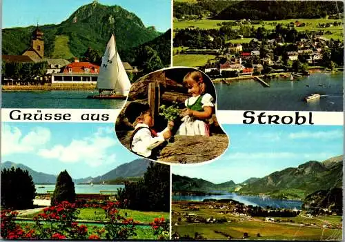 47874 - Salzburg - Strobl , am Wolfgangsee , Mehrbildkarte - gelaufen 1986