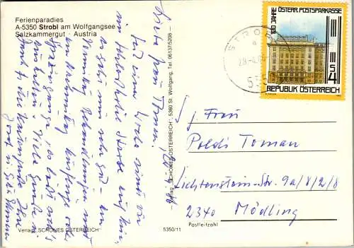 47874 - Salzburg - Strobl , am Wolfgangsee , Mehrbildkarte - gelaufen 1986