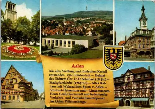 47880 - Deutschland - Aalen , Württ. , Nachgebühr Stempel , Mehrbildkarte - gelaufen 1973