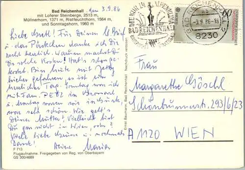 47898 - Deutschland - Bad Reichenhall , mit Loferer Steinberge , Müllnerhorn , Ristfeuchthorn u. Sonntagshorn - 1986