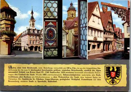 47916 - Deutschland - Aalen , Württ. , Rathaus , Napoleonfenster , Hirschgasse - gelaufen 1971