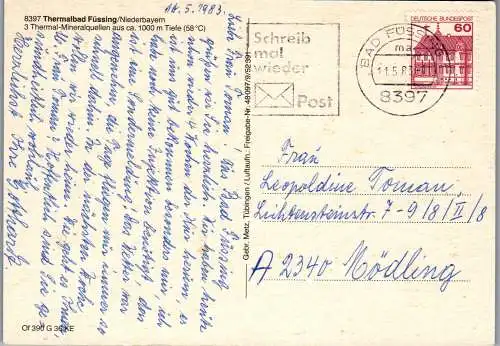 47924 - Deutschland - Bad Füssing , Thermalbad , Mehrbildkarte , Panorama - gelaufen 1983