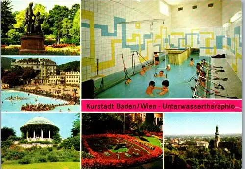 47928 - Niederösterreich - Baden bei Wien , Kurstadt , Unterwassertherapie , Mehrbildkarte - gelaufen 1981
