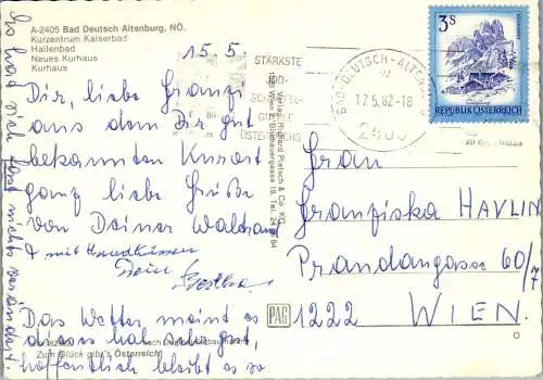 47935 - Niederösterreich - Bad Deutsch Altenburg , Kurzentrum Kaiserbad , Hallenbad , Kurhaus - gelaufen 1982
