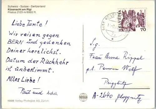 47945 - Schweiz - Küssnacht , am Rigi , Pilatus , Panorama - gelaufen 1982