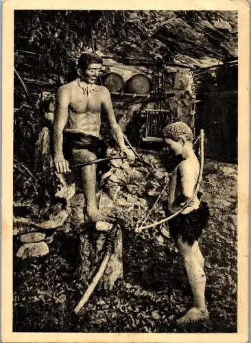 47946 - Schweiz - Interlaken , Beatenberg , Beatushöhlen , Prähistorische Siedlung , Zensur freigegeben - gelaufen 1950