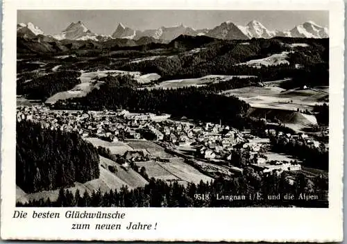 47948 - Schweiz - Langnau , i. E. mit Alpen , Panorama - gelaufen