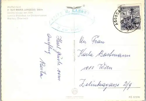 47976 - Niederösterreich - Maria Langegg , Wallfahrtsort , servitenkloster , Panorama , Wachau - gelaufen 1971