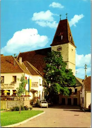 47981 - Niederösterreich - Maria Laach am Jauerling , Gasthof Ringl , Fleischhauerei , Wallfahrtskirche - gelaufen 1985