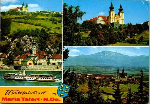 47988 - Niederösterreich - Maria Taferl , Marbach a. d. Donau mit Maria Taferl , Wallfahrtskirche , Ötscherblick - 1981