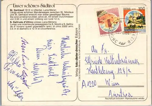47997 - Italien - St. Gertraud , Ultental , Die Urlärchen , Mehrbildkarte - gelaufen 1984