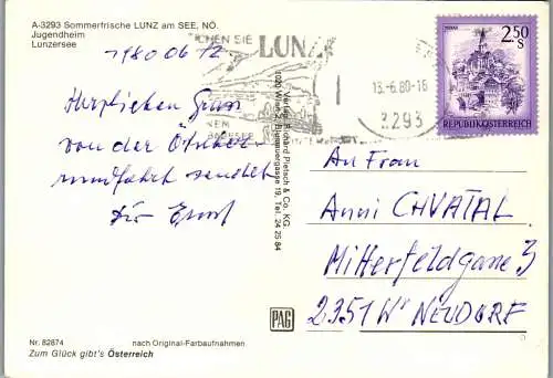 48038 - Niederösterreich - Lunz am See , Jugendheim , Lunzersee , Mehrbildkarte - gelaufen 1980