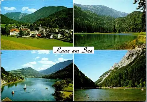 48039 - Niederösterreich - Lunz am See , Obersee mit Dürrenstein , Mittersee , Lunzersee mit Scheiblingstein