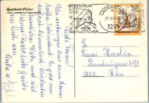 48048 - Niederösterreich - Lackenhof , Sporthotel Etzler - gelaufen 1984