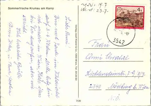 48073 - Niederösterreich - Krumau am Kamp , Panorama - gelaufen 1978