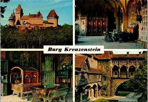 48077 - Niederösterreich - Leobendorf , Burg Kreuzenstein , Blick v. Süden , Saal , Fürstenzimmer , Kaschauer Gang