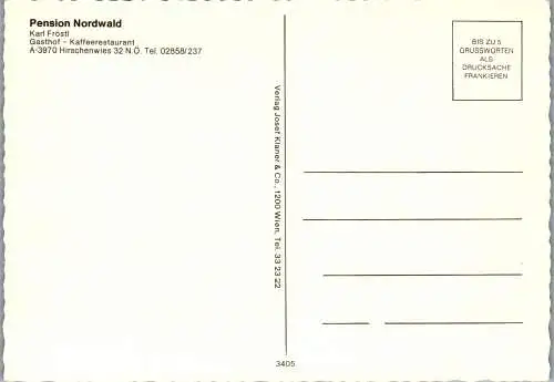 48095 - Niederösterreich - Hirschenwies , Pension Nordwald , Karl Fröstl - nicht gelaufen