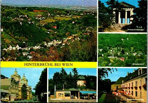 48109 - Niederösterreich - Hinterbrühl , Husarentempel , Kinderdorf , Höldrichsmühle , Seegrotte , Kirche - nicht gel