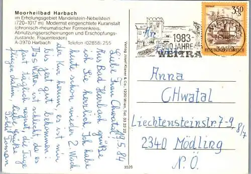 48114 - Niederösterreich - Harbach , Moorbad Harbach , Mehrbildkarte - gelaufen 1984