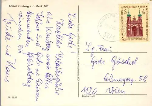 48135 - Niederösterreich - Kirnberg a. d. Mank , Mehrbildkarte - gelaufen 1985