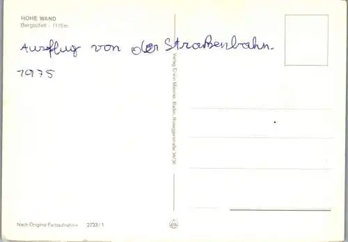 48138 - Niederösterreich - Hohe Wand , Bergbuffet R. Buchegger - nicht gelaufen 1975