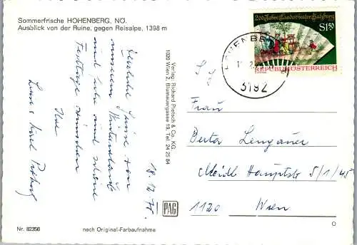 48146 - Niederösterreich - Hohenberg , Ausblick von der Ruine gegen Reisalpe - gelaufen 1975