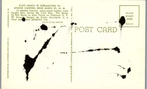 48152 - USA - Santa Fe , Streamliner in Apache Canyon , New Mexico - nicht gelaufen