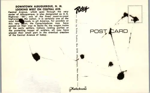 48171 - USA - Albuquerque , Downtown , Looking West on Central Avenue , New Mexico - nicht gelaufen