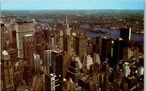 48197 - USA - New York  , as seen from the Empire State Building , Pan Am , Chrysler , East River - nicht gelaufen