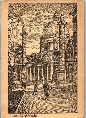 48204 - signiert - Wien , Karlskirche - gelaufen 1944
